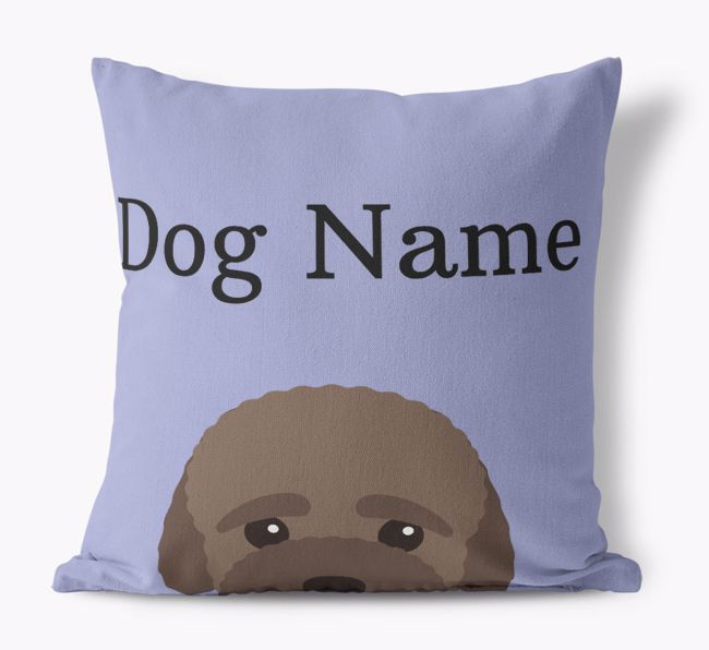 {dogsName}'s Icon & Name: Personalised {breedFullName} Canvas Cushion